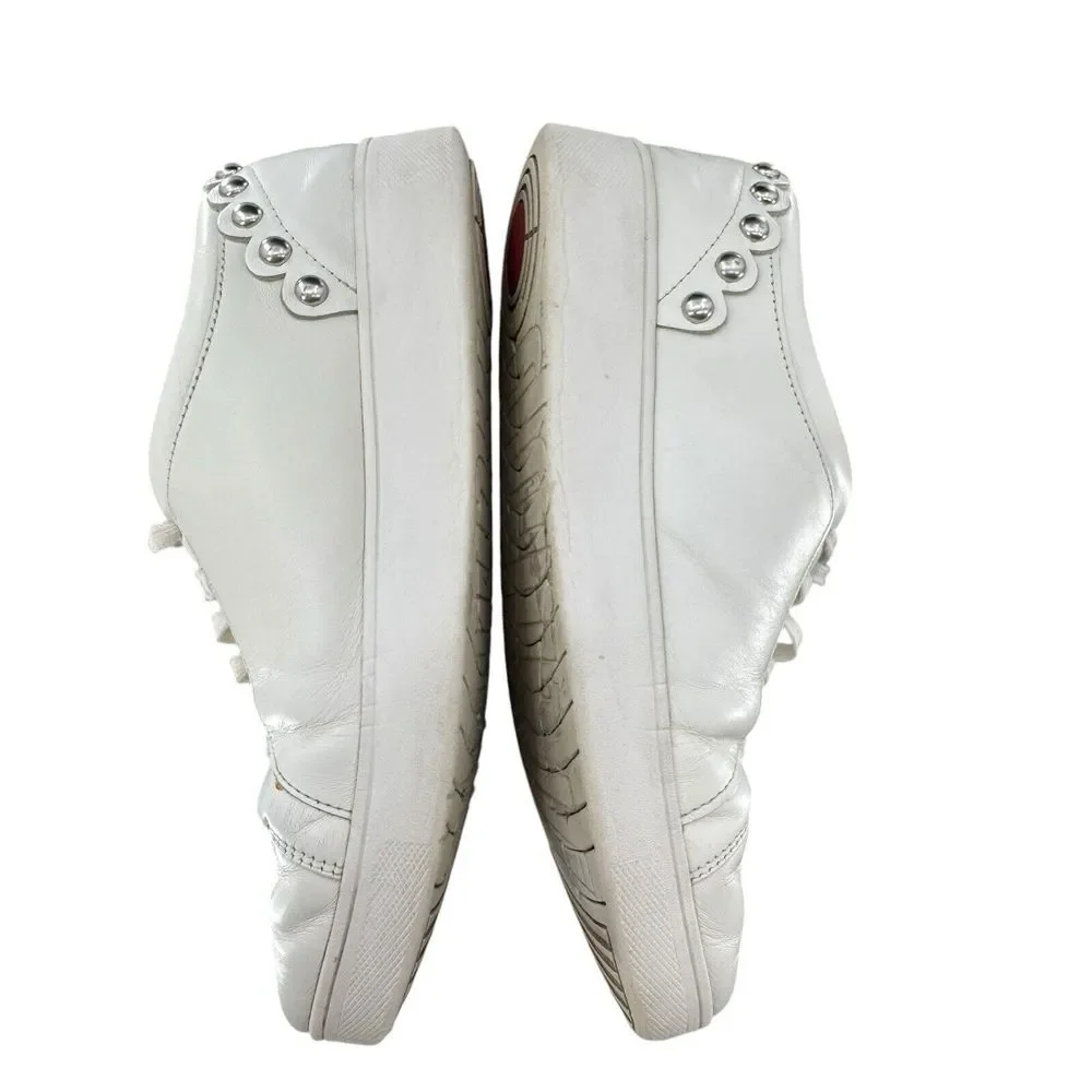 Fitflop Rally Scallop White Leather Lace‎ Up Women's Sneakers Trainers Shoes 9